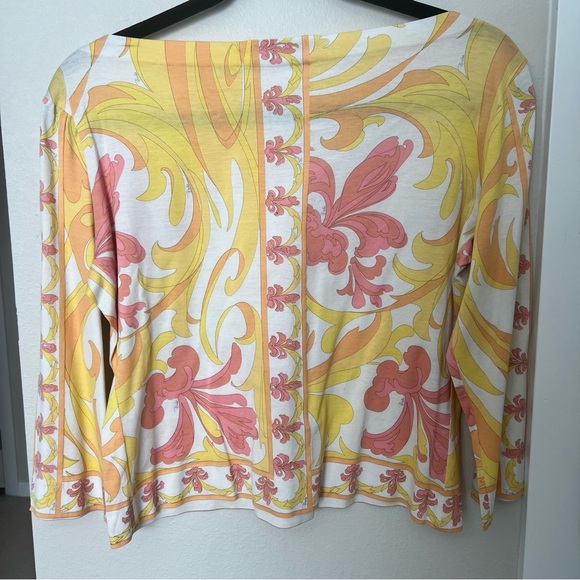 Emilio Pucci | Vintage 3/4 Sleeve Boat Neck Top - Picture 3 of 5